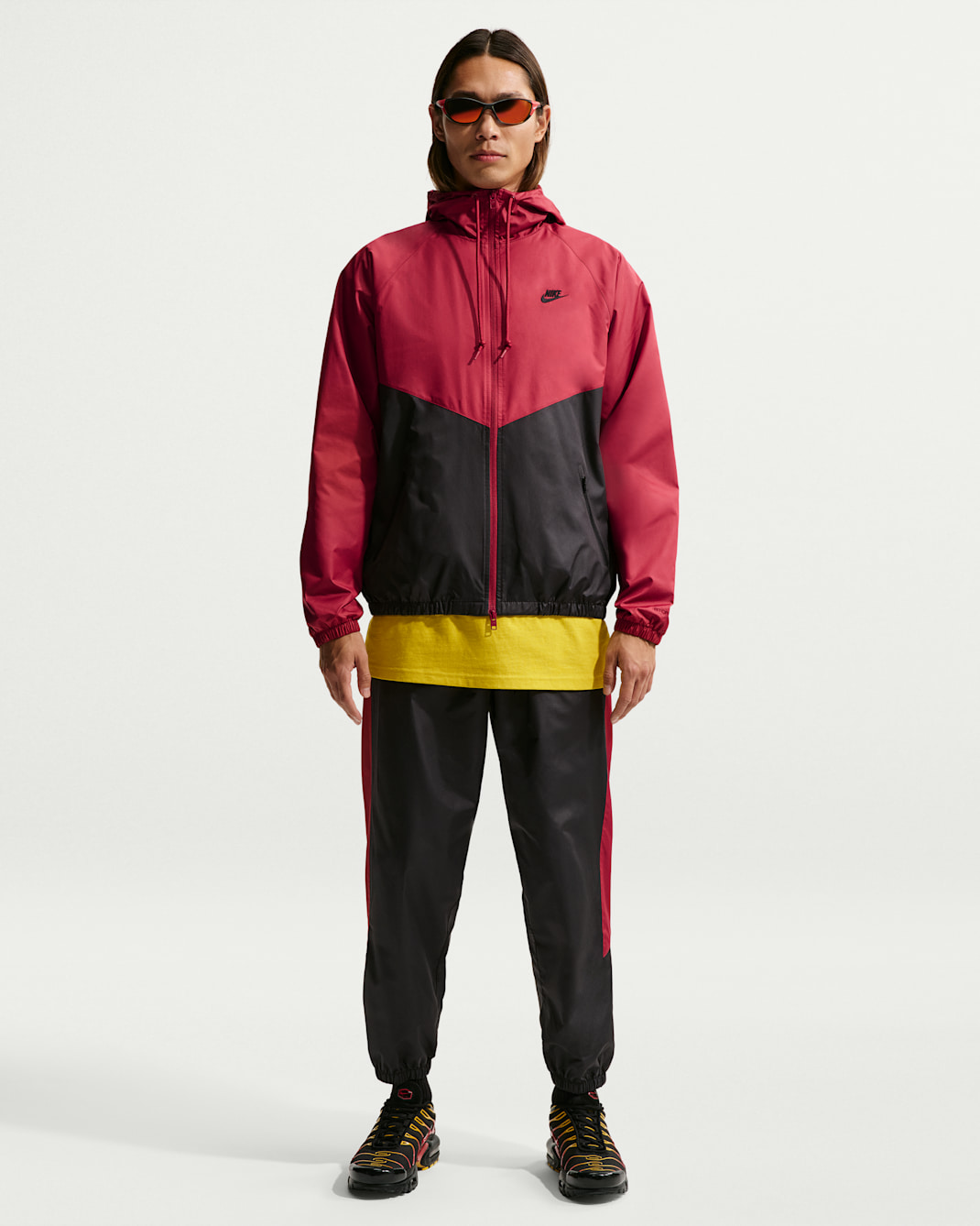ナイキ ウィンドランナー メンズ パンツ (裏地付き) - ブラック/チームクリムゾン/チームクリムゾン