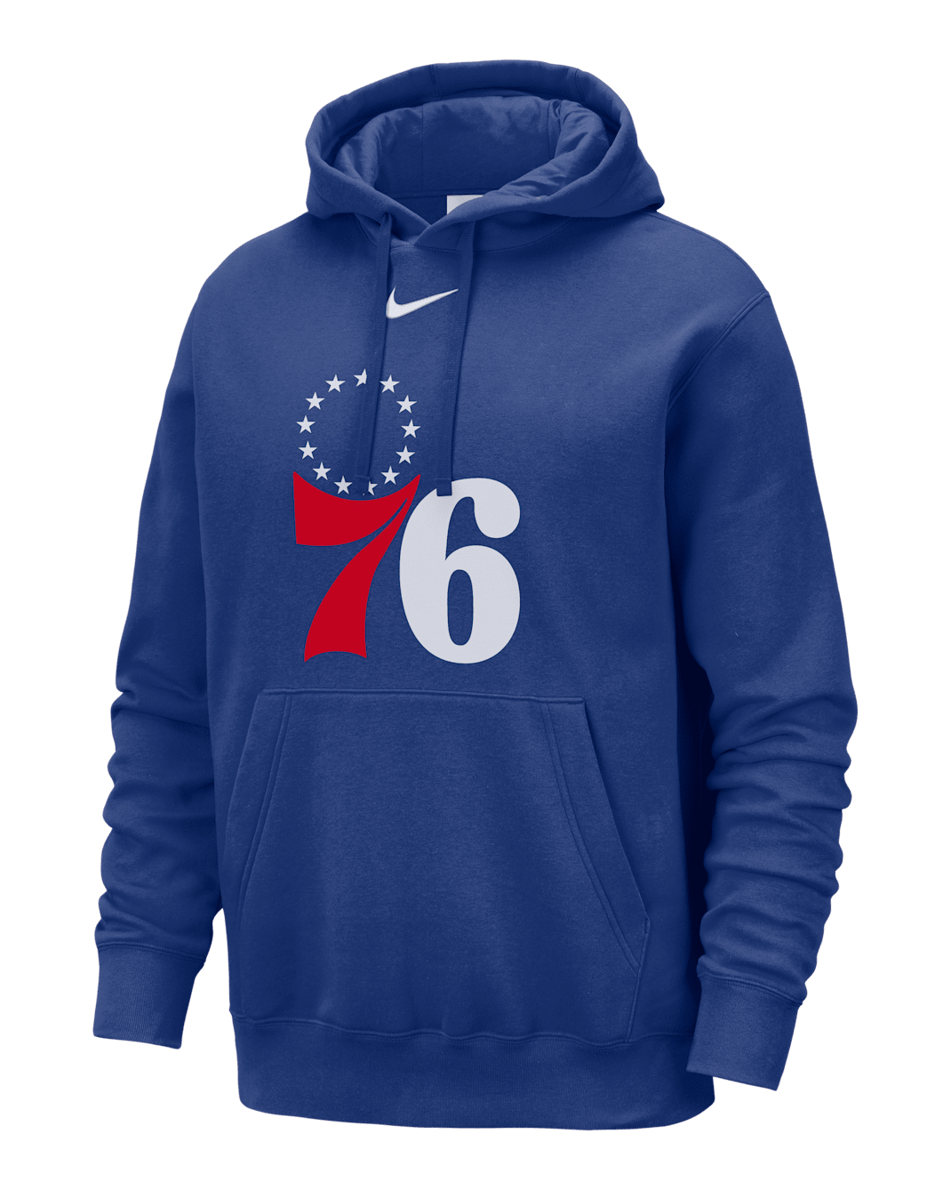 Philadelphia 76ers Club Men's Nike NBA Pullover Hoodie - Rush Blue/White
