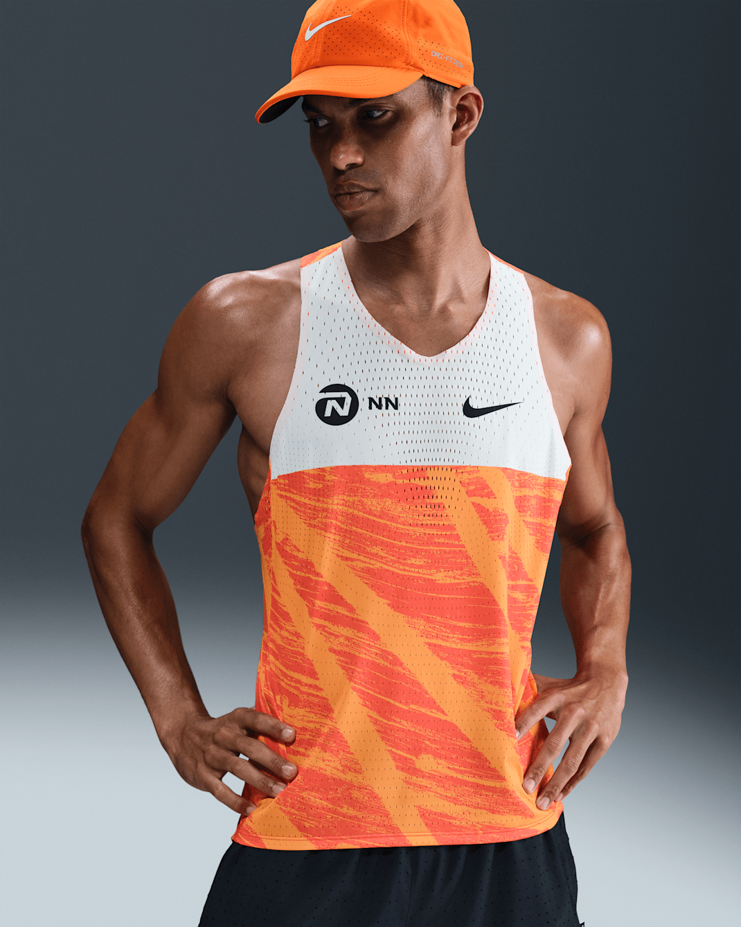 Nike AeroSwift NN Dri-FIT ADV-løbeundertrøje til mænd - Team Orange/hvid/sort