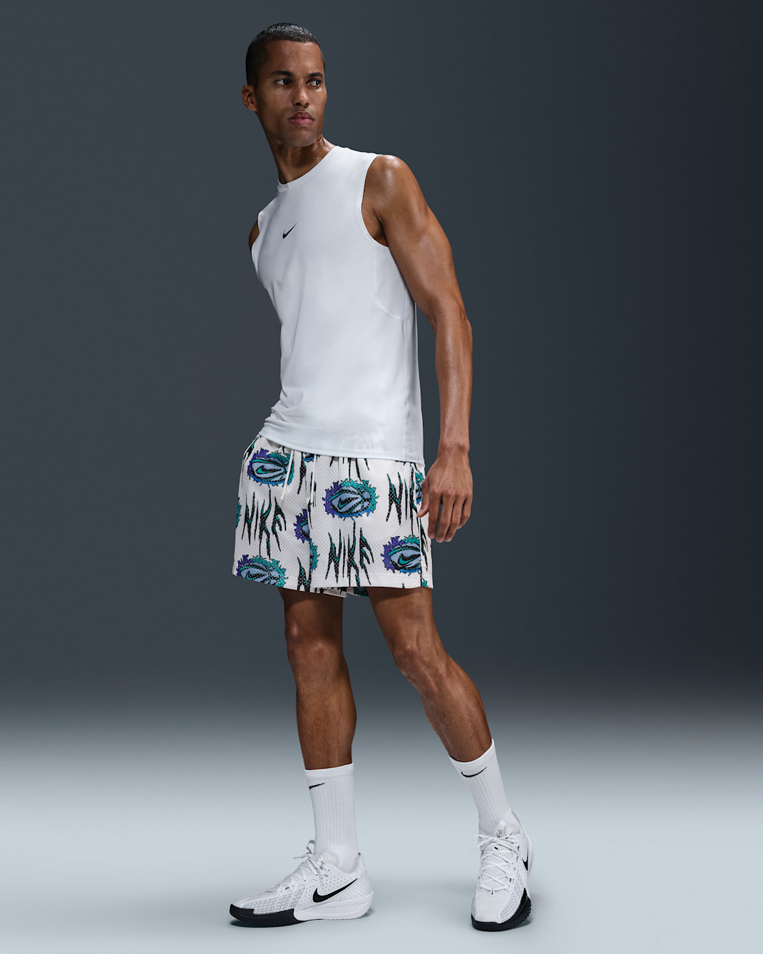 Nike Practice Mesh Men's 5" Dri-FIT Basketball Shorts - White/Black