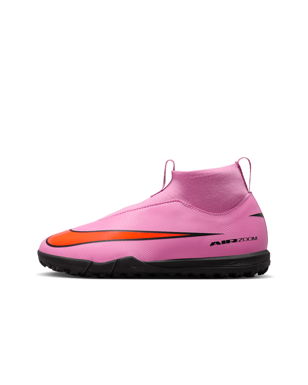 Nike Jr. Mercurial Superfly 10 Academy TF magasszárú futballcipő gyerekeknek/nagyobb gyerekeknek - Magic Flamingo/Total Crimson/Fekete