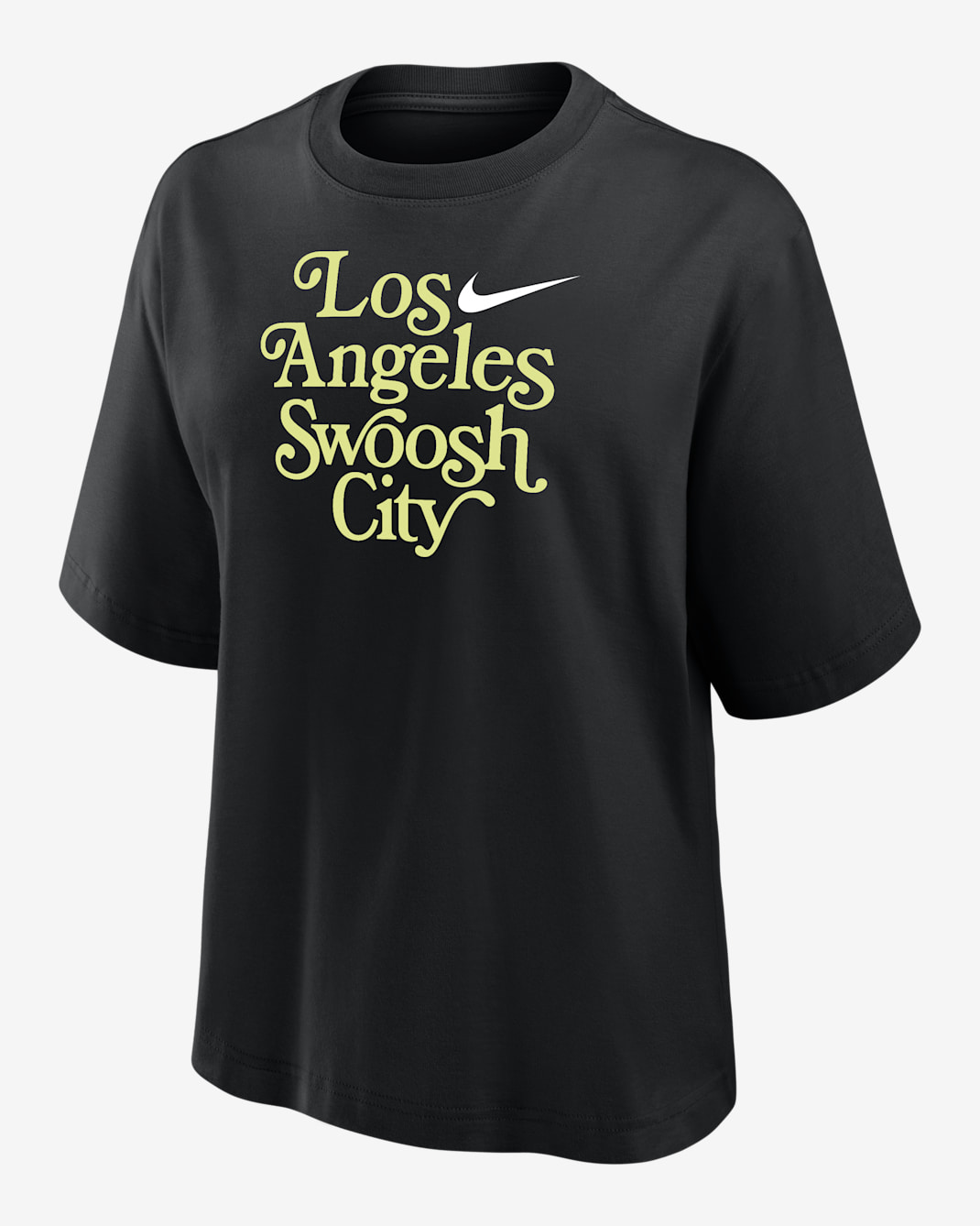 Nike Swoosh Cities Los Angeles Women's Short-Sleeve Boxy T-Shirt - Black