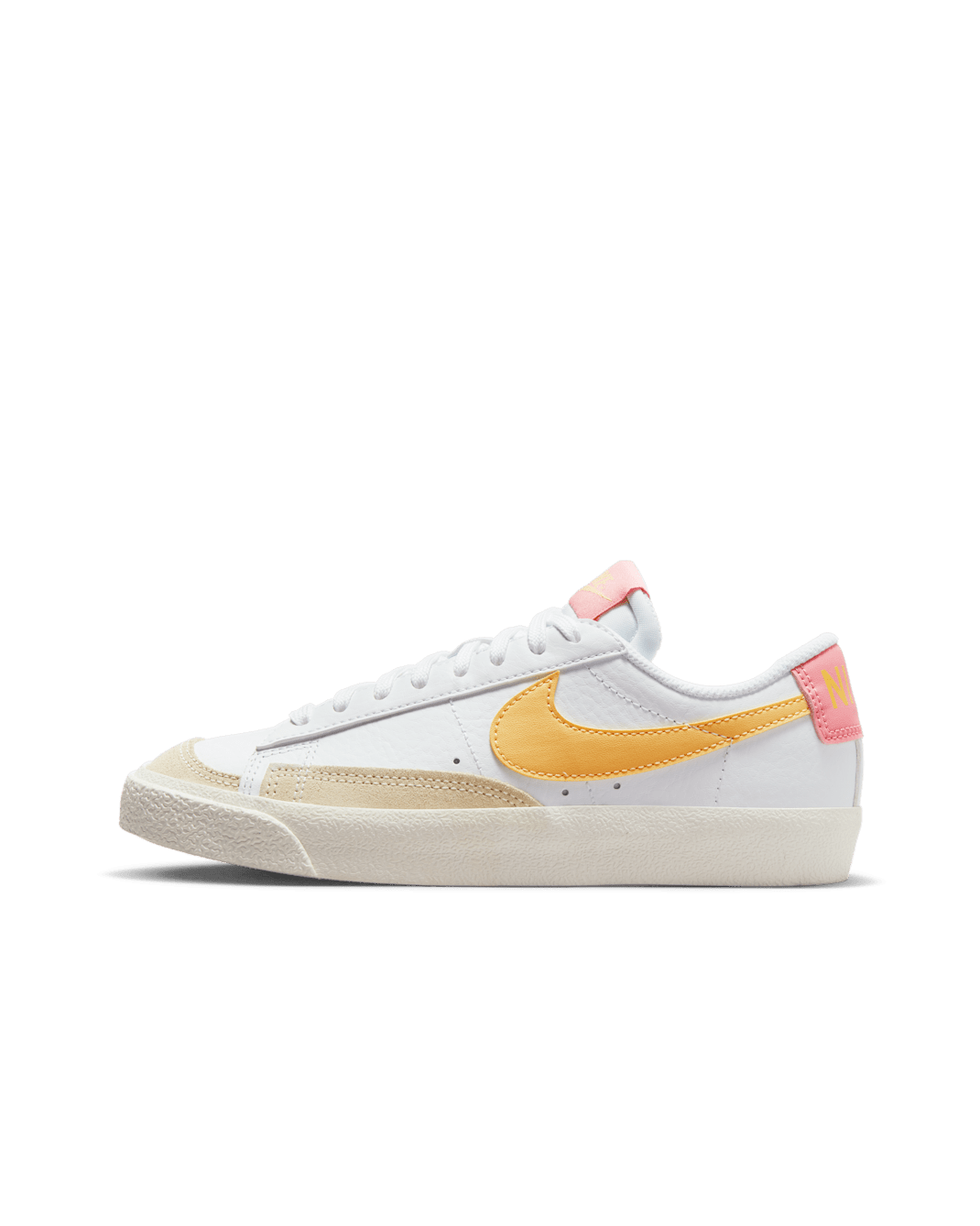 Nike Blazer Low '77 Older Kids' Shoes - White/Sail/Laser Orange/Topaz Gold