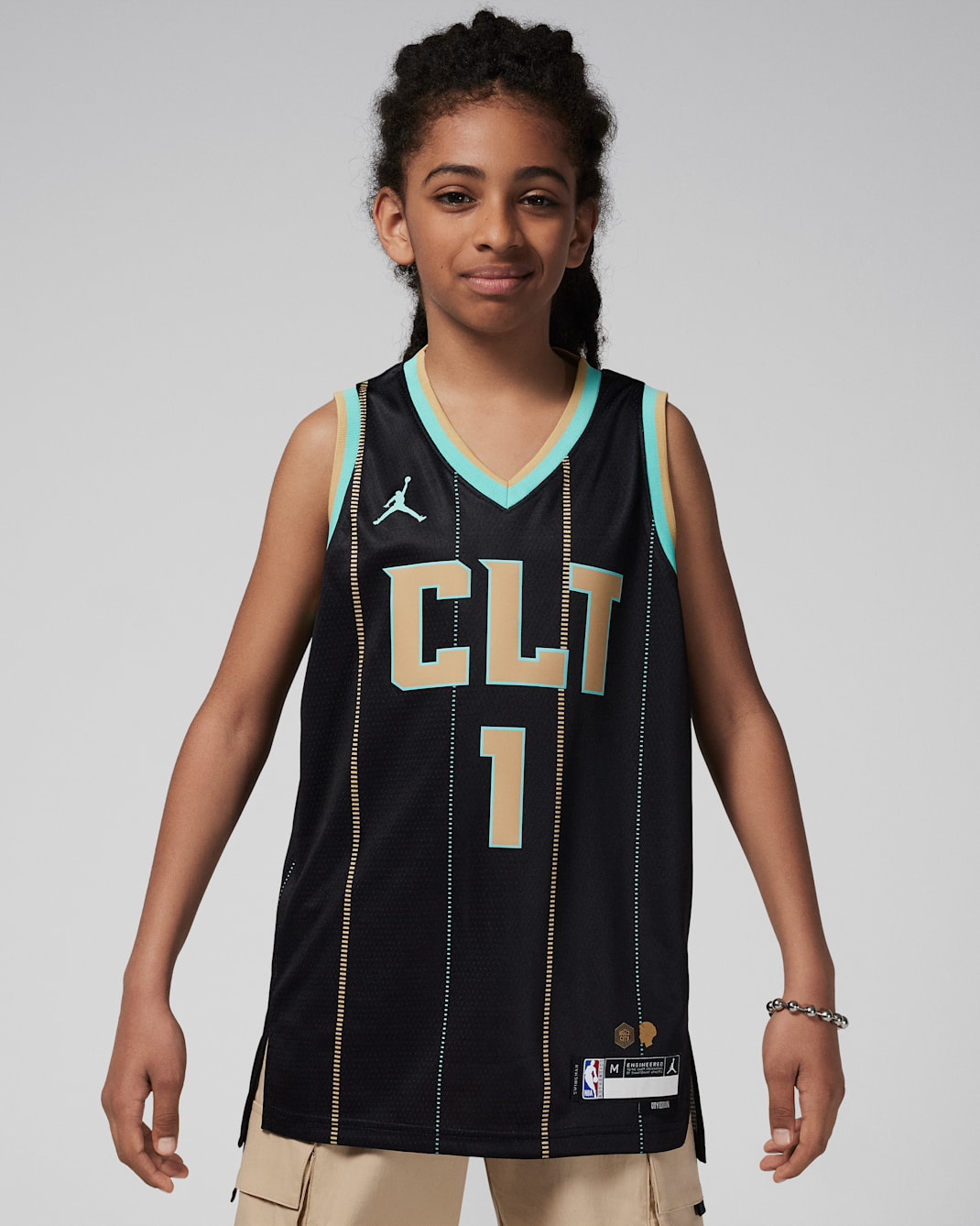 LaMelo Ball Charlotte Hornets 2022/23 City Edition Jordan Dri-FIT NBA Swingman Trikot für ältere Kinder (Jungen) - Schwarz