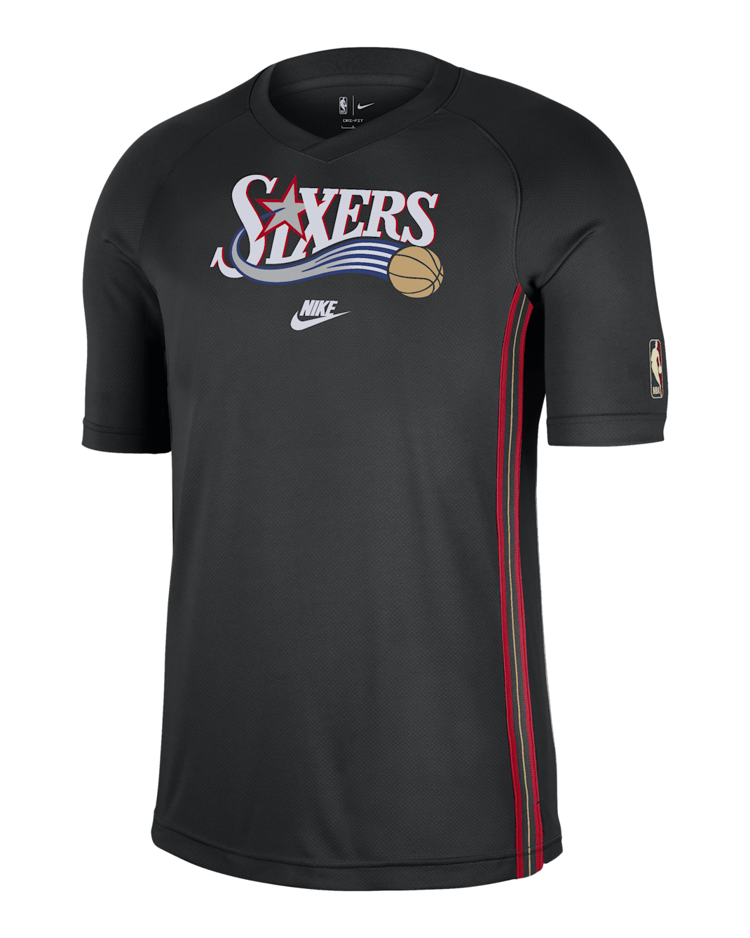 Philadelphia 76ers 2025/26 Hardwood Classics Men's Nike NBA Dri-FIT Short-Sleeve Top - Black/White