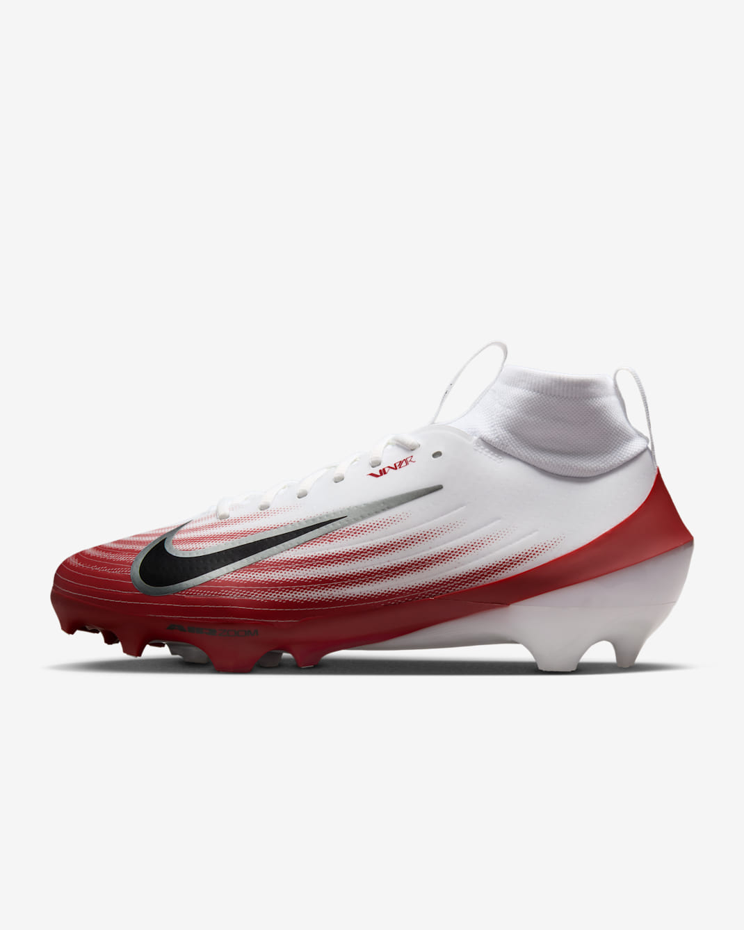 Nike Vapor Pro 1 Football Cleats - White/Team Crimson/Metallic Silver/Black