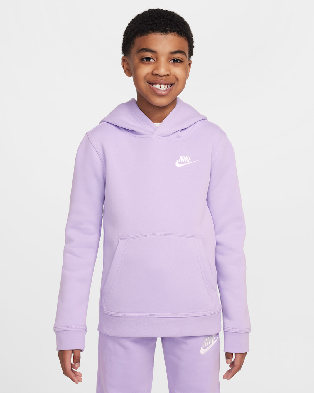 ナイキ スポーツウェア クラブ ジュニア プルオーバー パーカー - ハイドランジア/ホワイト