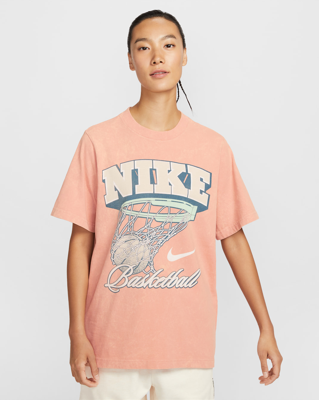 Nike Women's Loose Short-Sleeve Basketball T-Shirt - Rose Gold