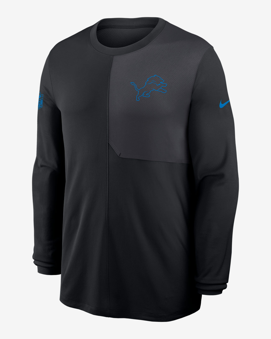Playera de manga larga Nike Dri-FIT NFL para hombre Detroit Lions Sideline Coach - Negro