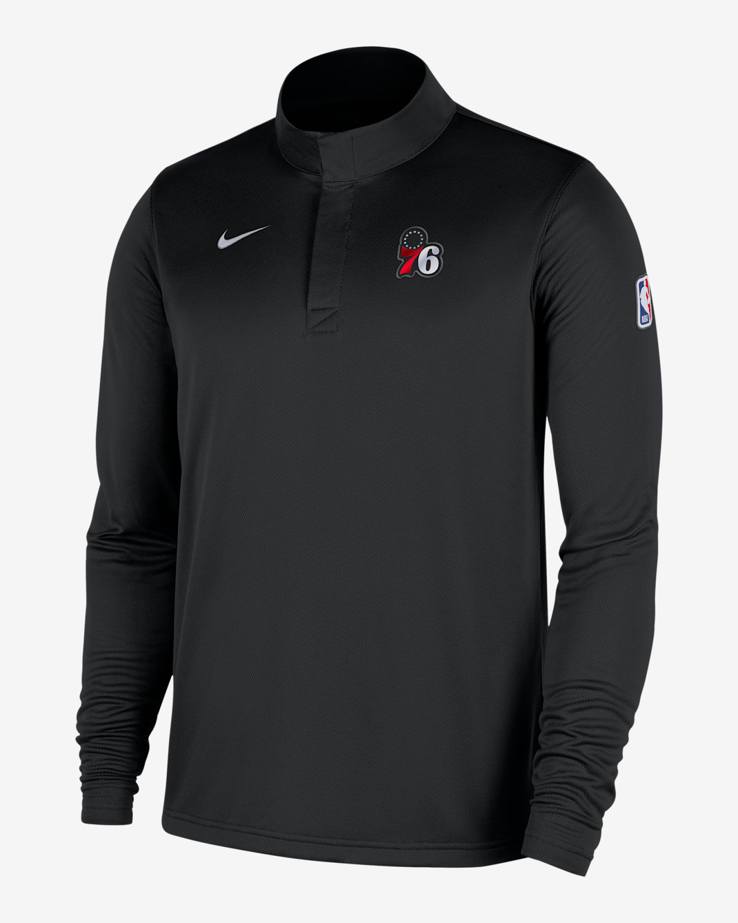 Philadelphia 76ers Men's Nike Dri-FIT NBA 1/4-Zip Long-Sleeve Top - Black/White