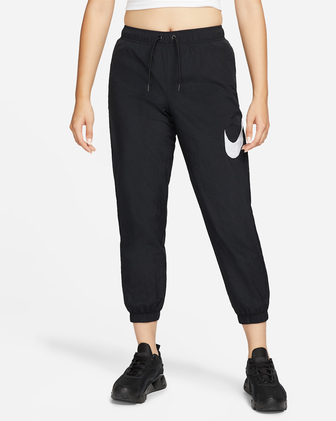 Nike Sportswear Essential Women's Mid-Rise Trousers - Black/White