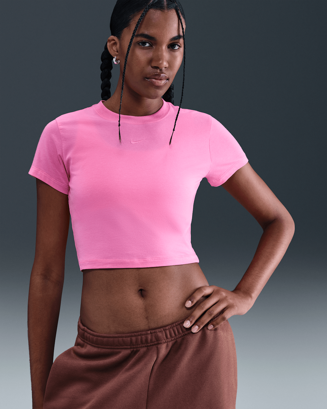 Playera cropped para mujer Nike Sportswear Chill Knit - Rosa alegre
