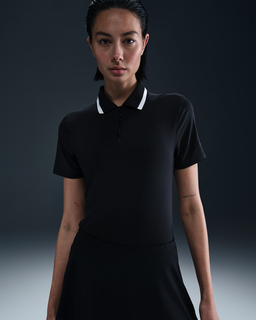 Nike Tour Women's Dri-FIT Short-Sleeve Golf Polo - Black/White/White