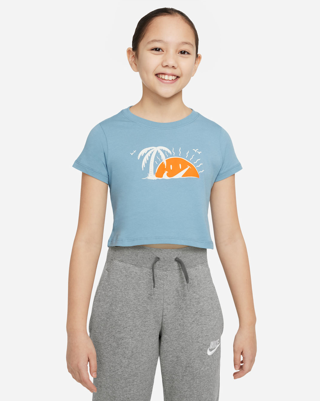 Nike Sportswear Older Kids' (Girls') T-Shirt - Worn Blue