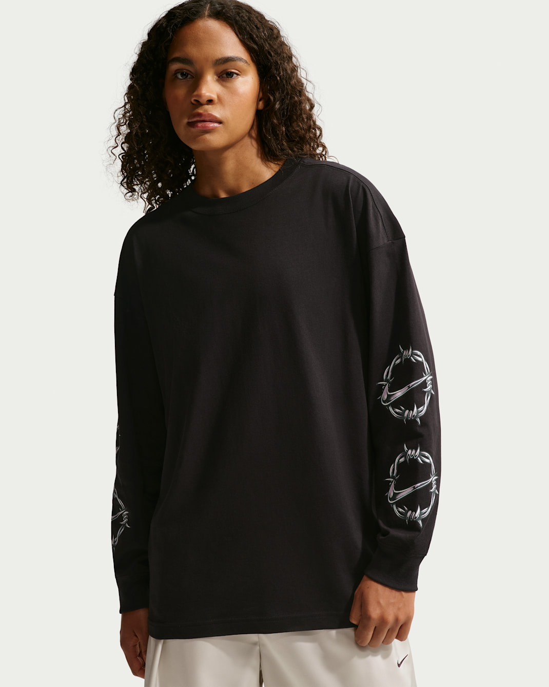 T-shirt oversize à manches longues Nike Sportswear pour femme - Noir