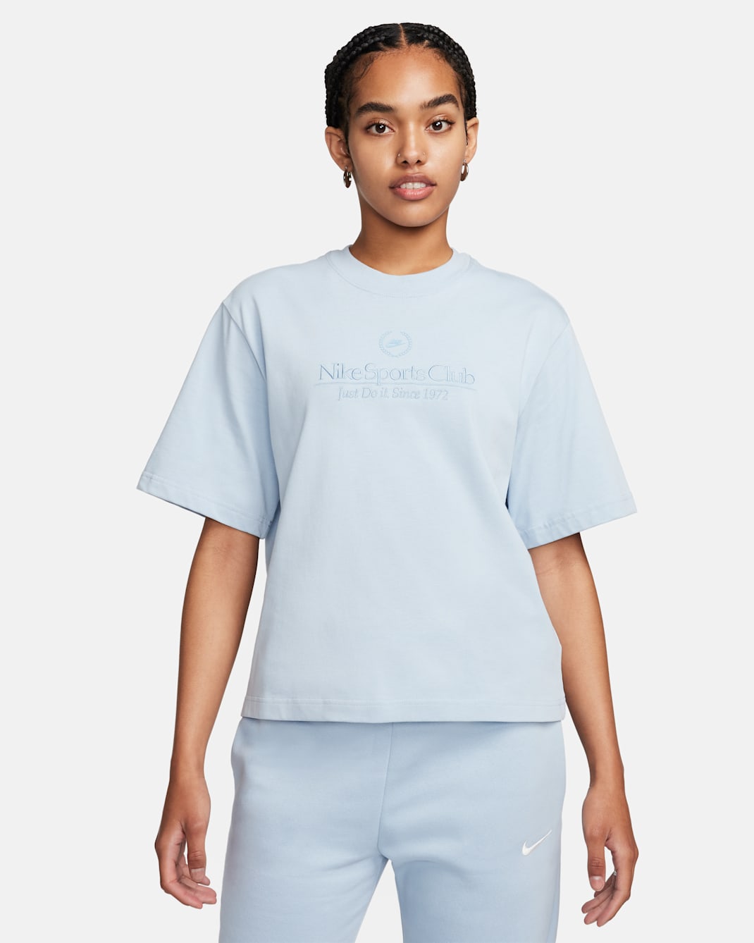 Nike Sportswear Heritage Women's Boxy Tee - Light Armoury Blue/Leche Blue