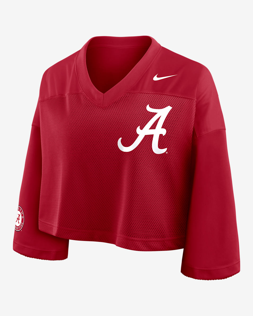 Top cropped universitario Nike Dri-FIT para mujer Alabama Jersey - Carmesí