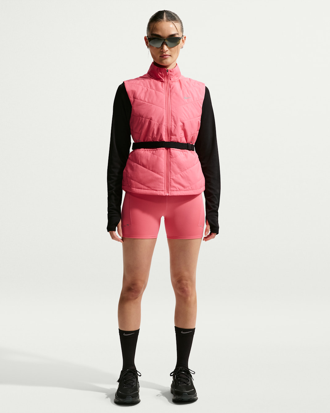 Nike Swift Damen-Laufshorts mit hohem Taillenbund und Taschen (ca. 10 cm) - Sea Coral