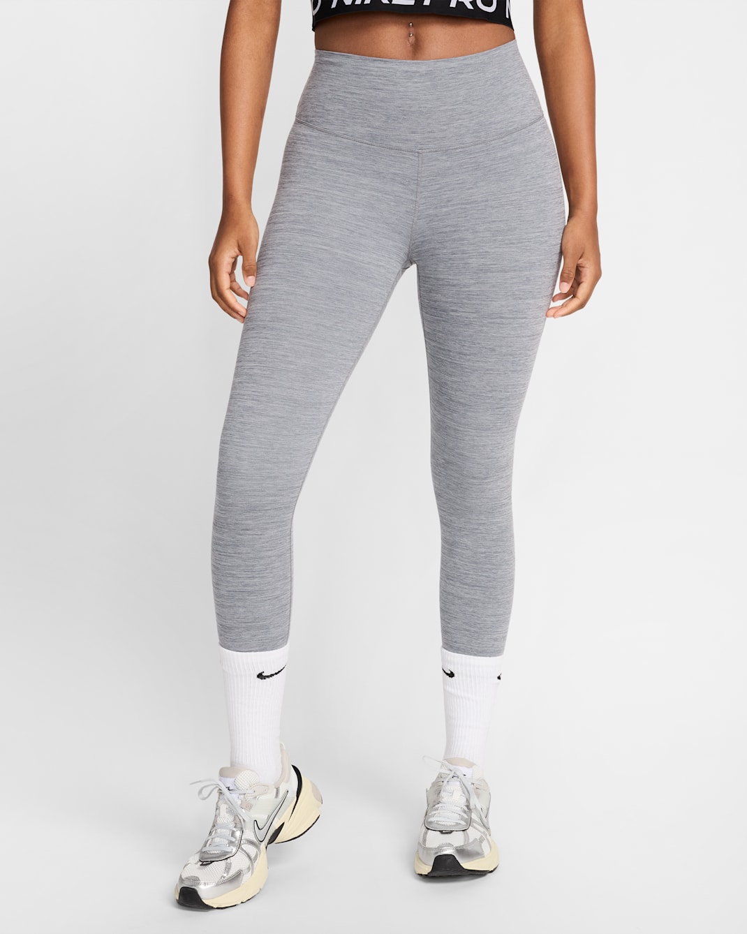 Nike One Women's High-Waisted Crop Leggings - Smoke Grey/Heather/Black