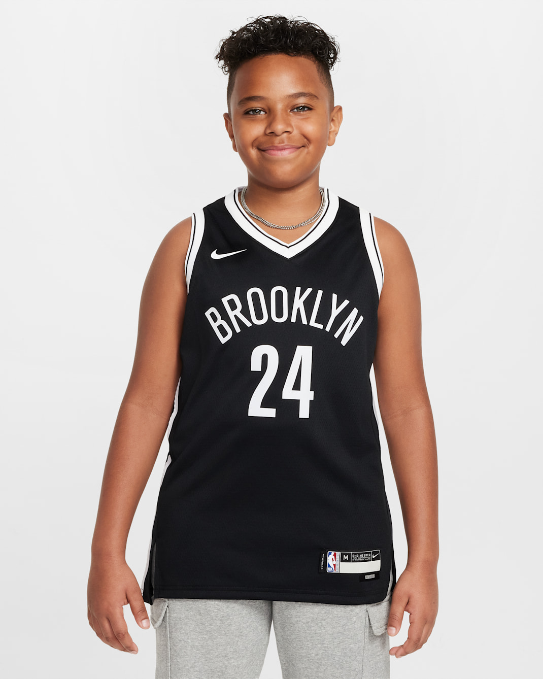 Brooklyn Nets Icon Edition 2021/22 Older Kids' Nike NBA Swingman Jersey - Black