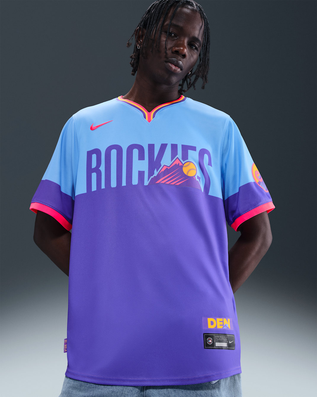 Jersey Nike Dri-FIT ADV de la MLB Limited para hombre Colorado Rockies City Connect - Morado