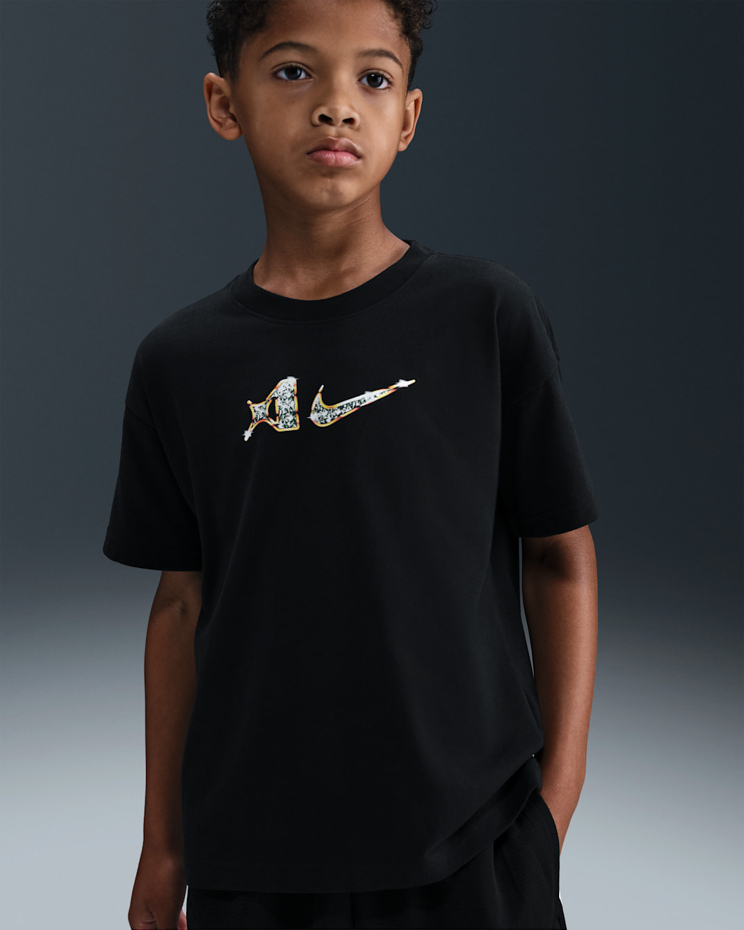 Playera Dri-FIT para niños talla grande A' One - Negro