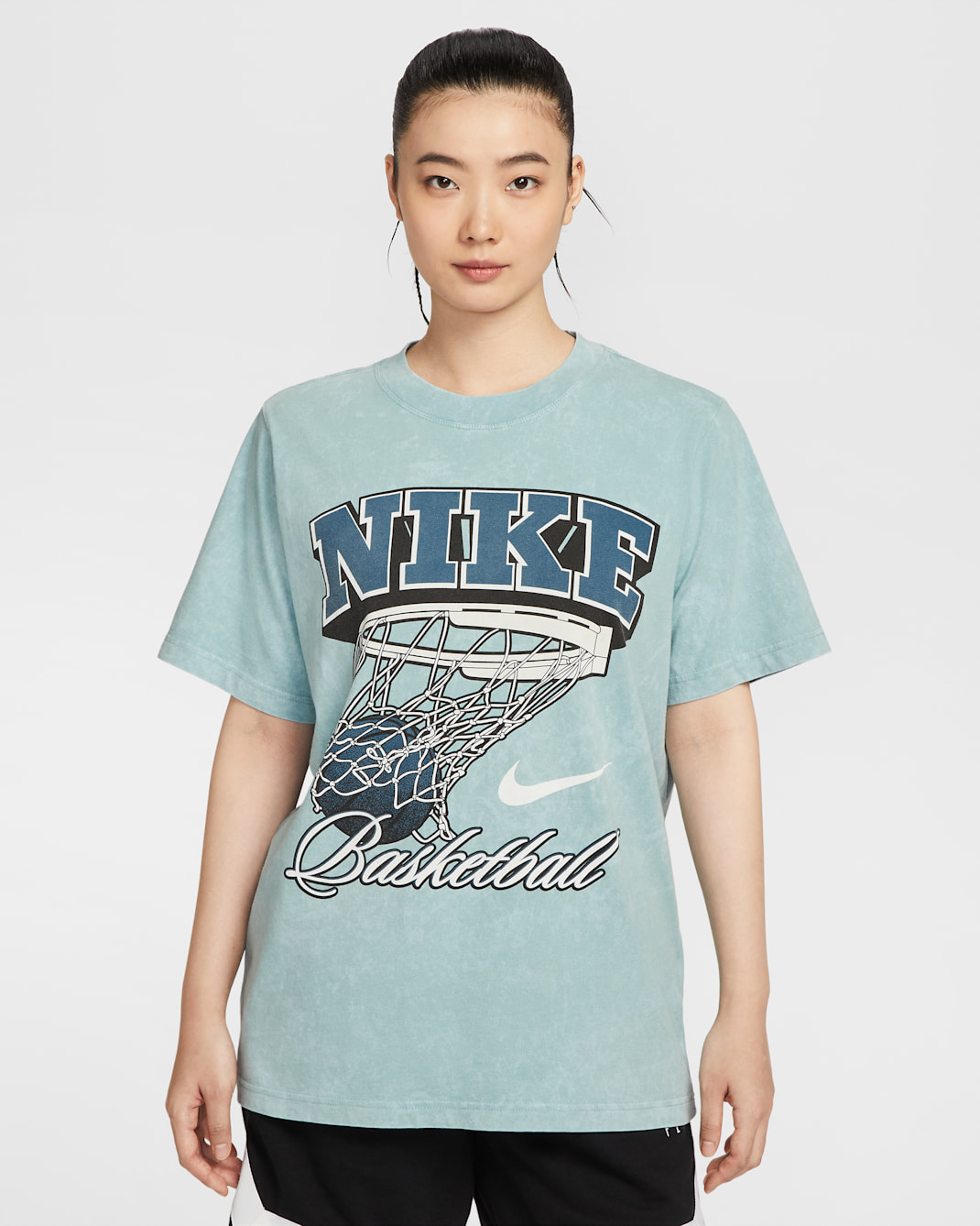 ナイキ ウィメンズ ルーズ ショートスリーブ バスケットボール Tシャツ - キャノン