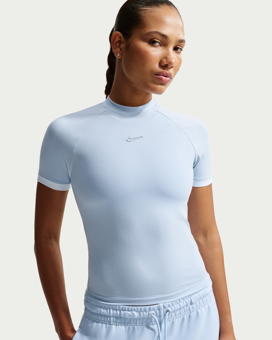 Haut slim à manches courtes Nike Sportswear pour femme - Hydrogen Blue
