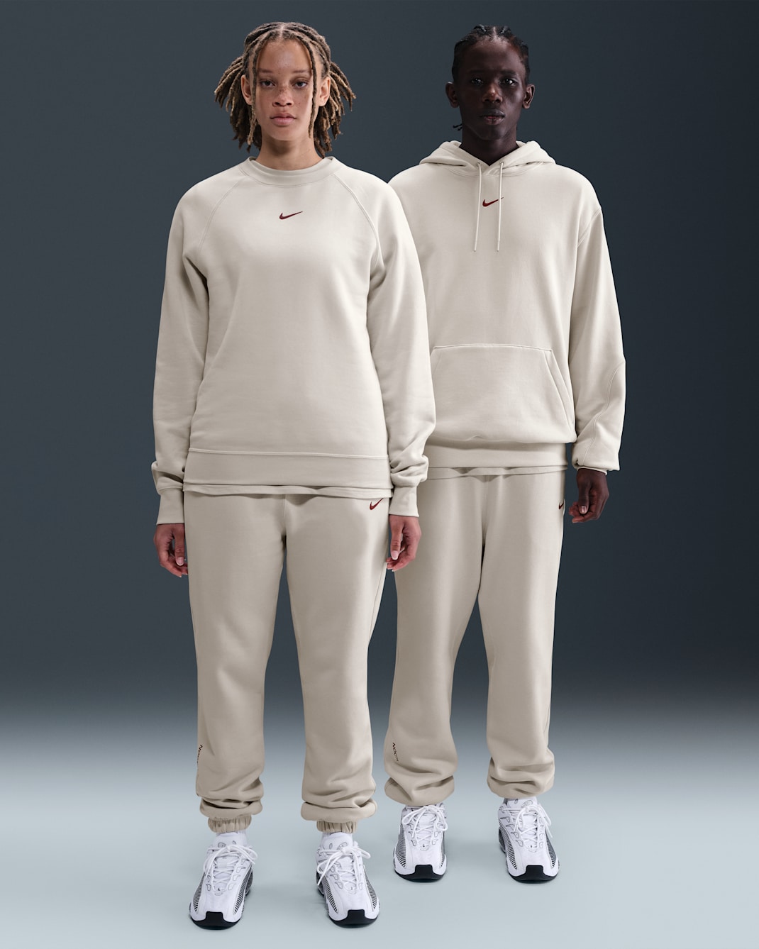 NOCTA NOCTA Fleece CS Tracksuit Bottoms - Light Orewood Brown/Team Red