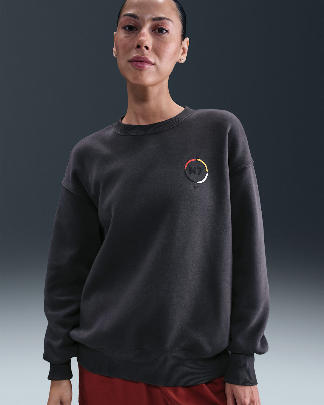 Nike Sportswear Phoenix Fleece N7 Oversized Crew-Neck Sweatshirt - Anthracite