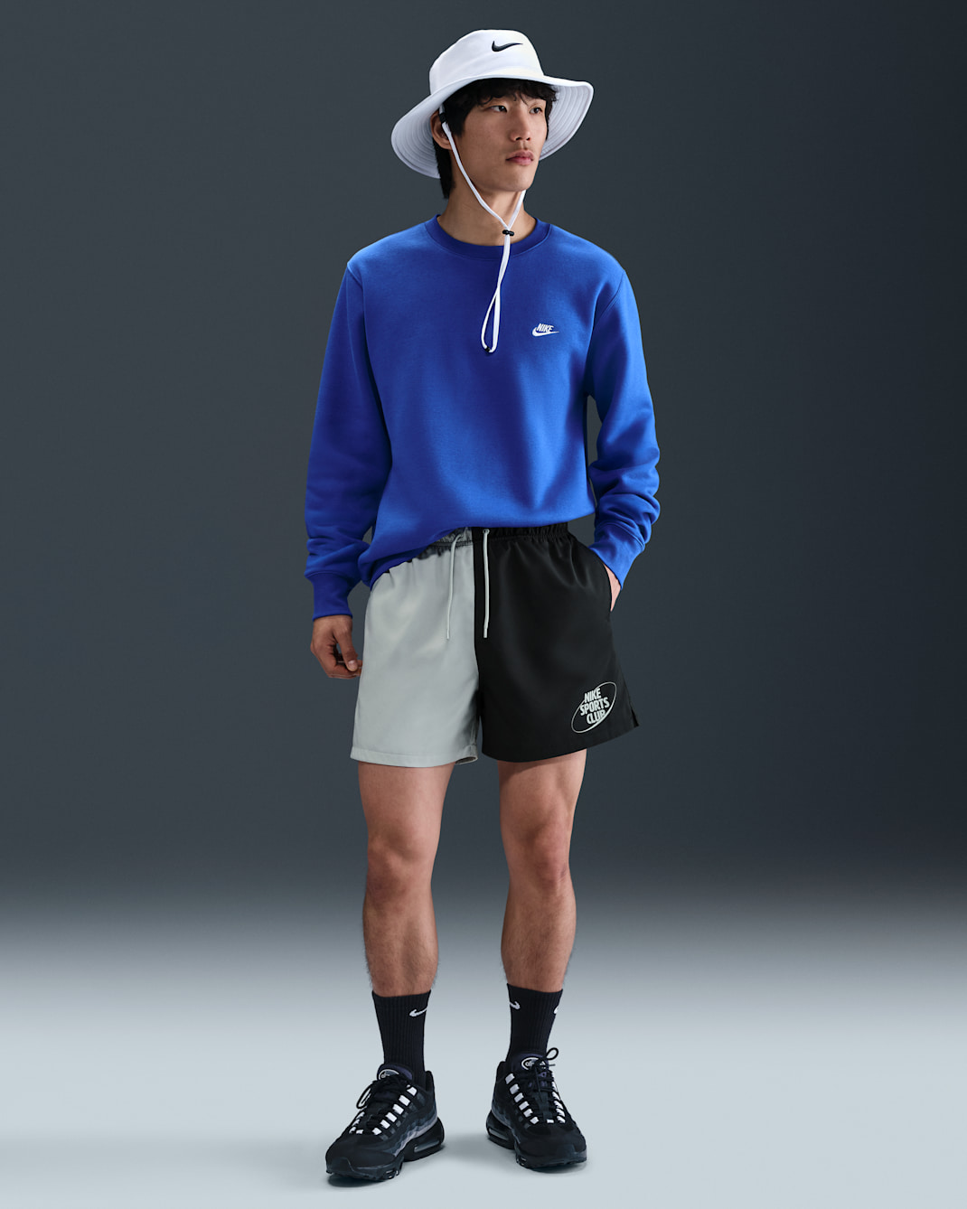 ナイキ クラブ メンズ フロー ショートパンツ - ライトスモークグレー/ブラック/ブラック