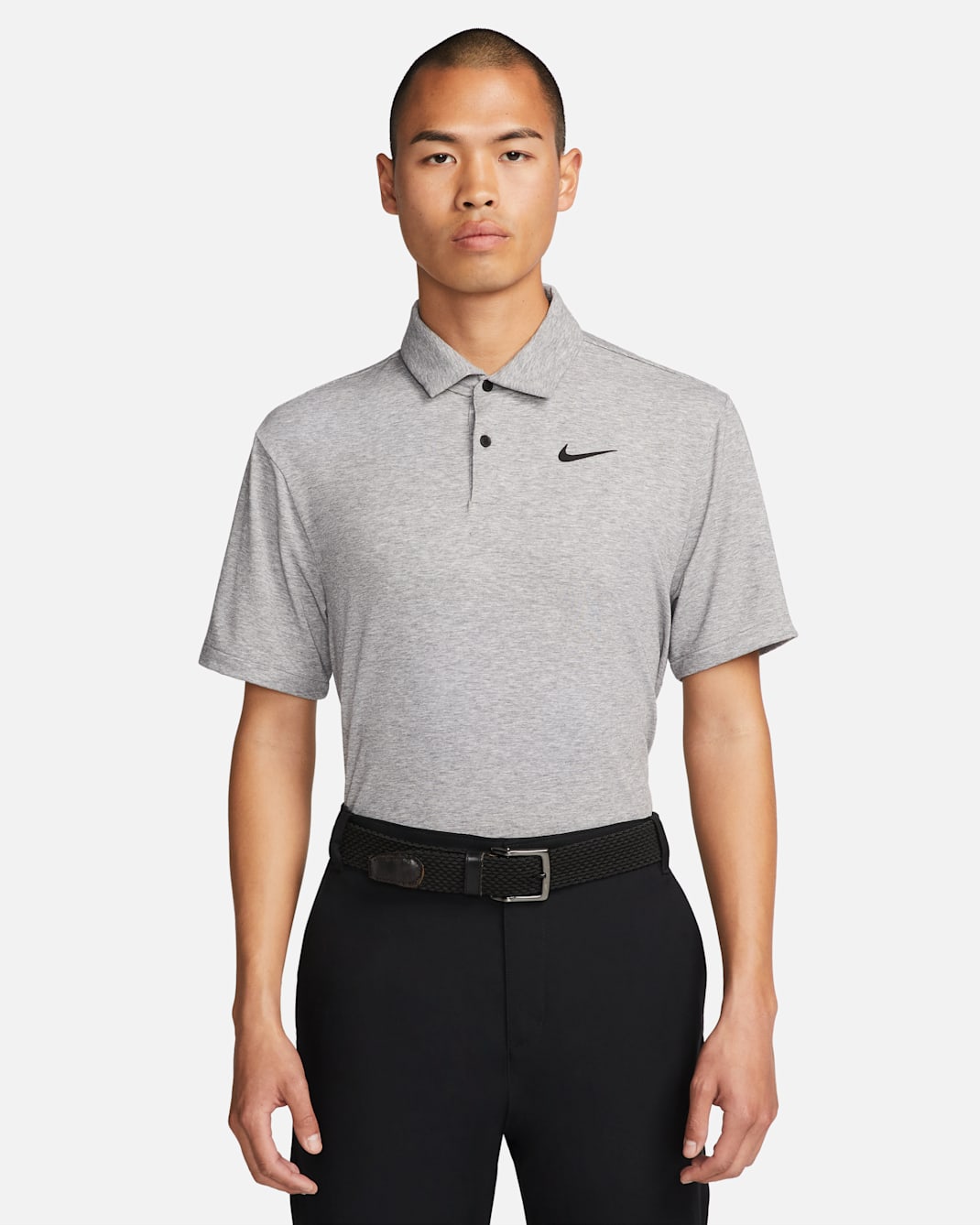 Nike Dri-FIT Tour Men's Golf Polo - Grey Heather/Black