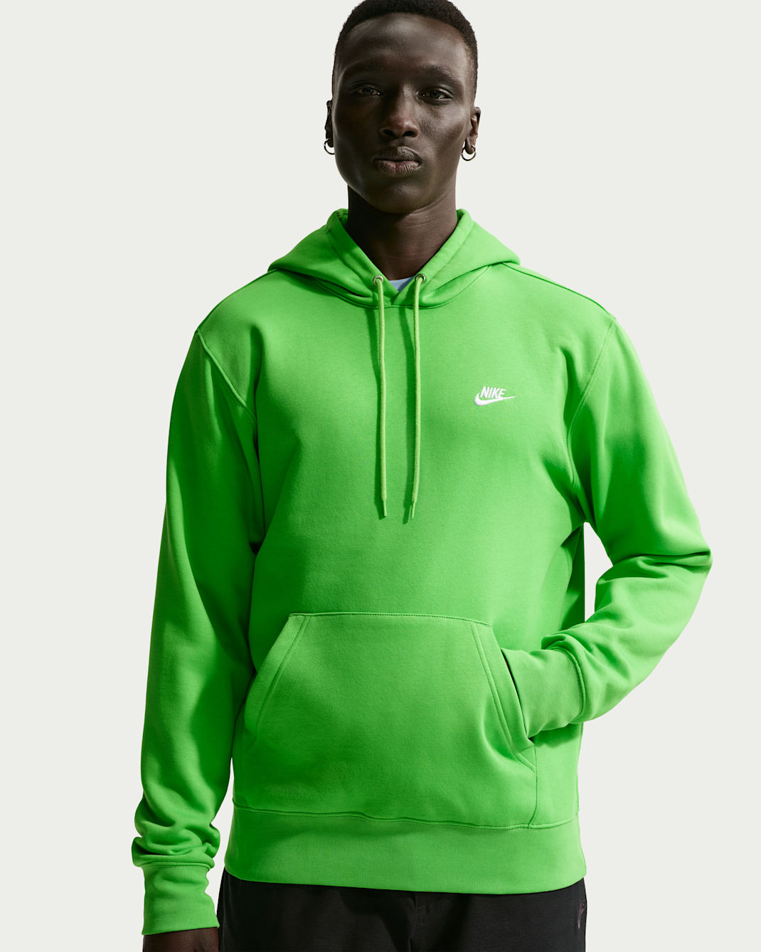 Nike Club Men's Pullover Fleece Hoodie - Mean Green/Mean Green/White