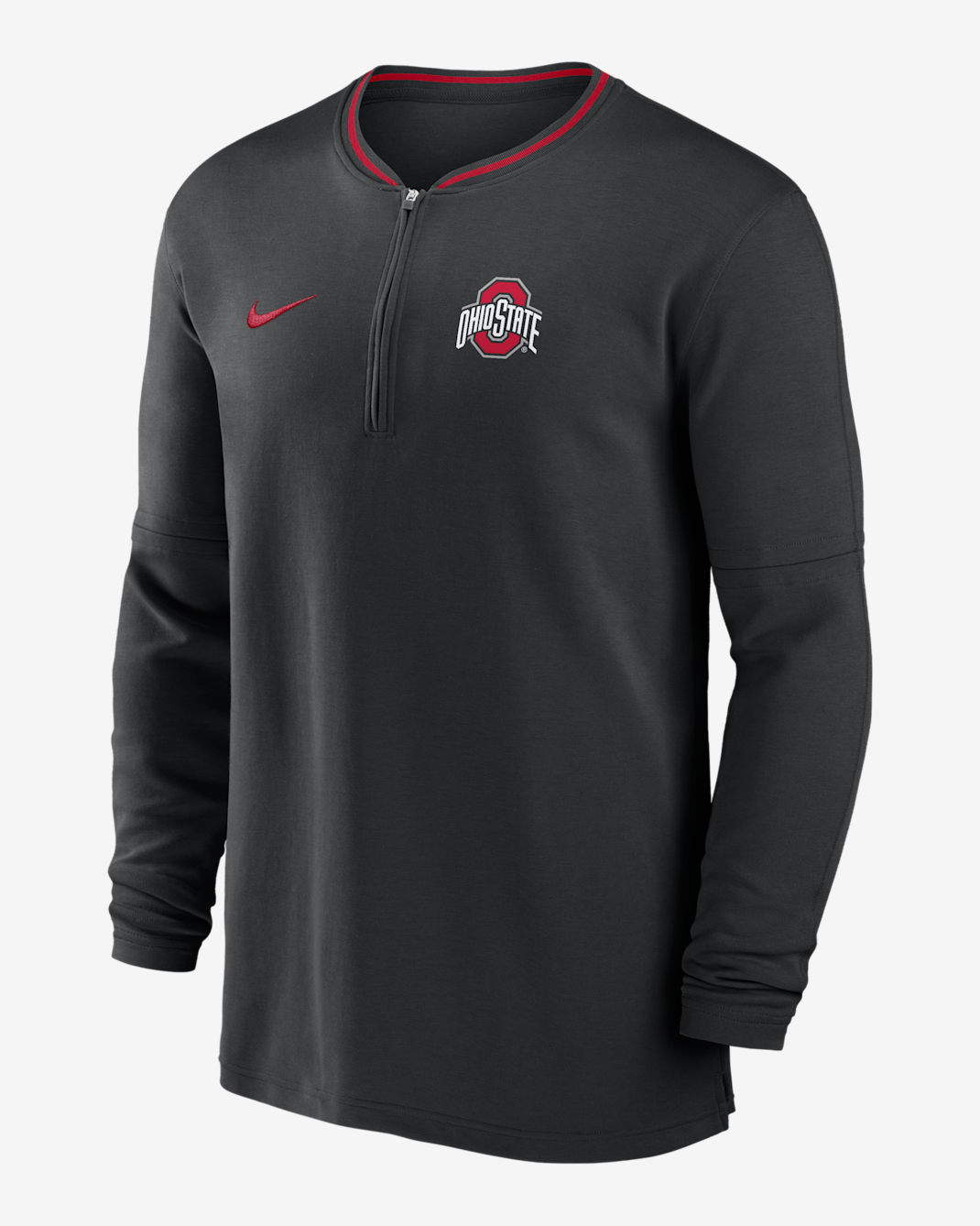 Ohio State Buckeyes Sideline Coach Men's Nike Dri-FIT College 1/2-Zip Long-Sleeve Top - Black