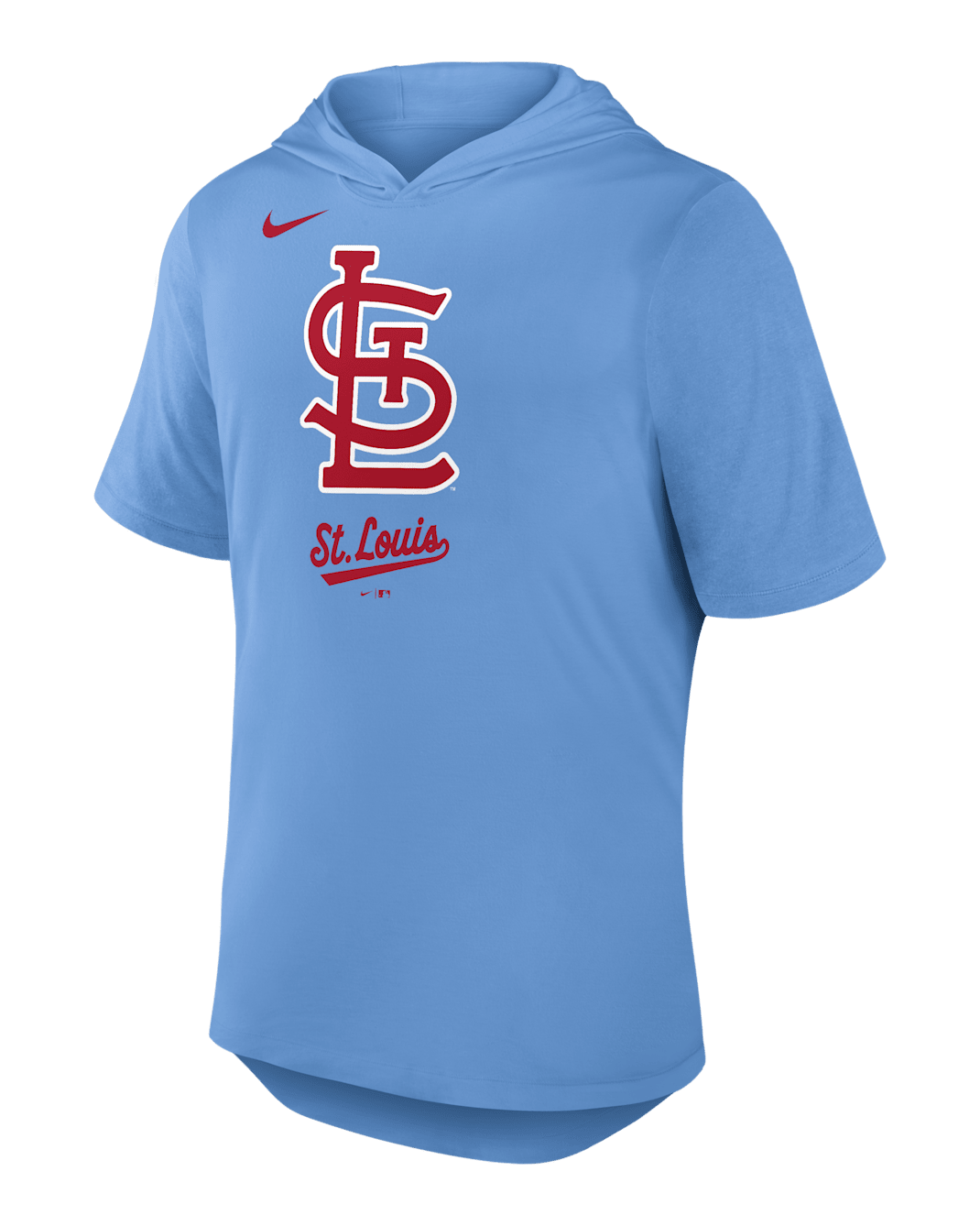 St. Louis Cardinals Logo Men's Nike Dri-FIT MLB Hooded T-Shirt - Light Blue
