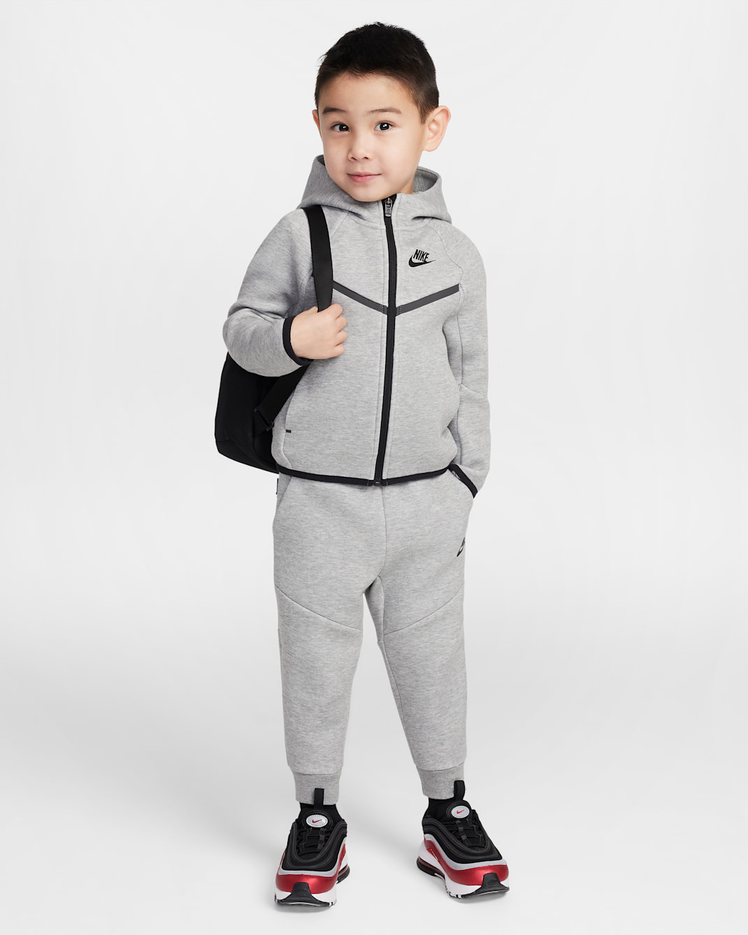 Nike Sportswear Tech Fleece kétrészes, hosszú cipzáras szett babáknak - Dark Grey Heather