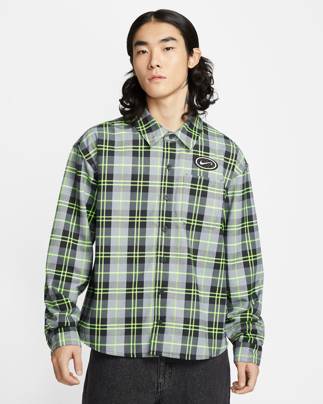 나이키 SB x 에릭 코스턴 스케이트보딩 플란넬 - 다크 스모크 그레이/볼트