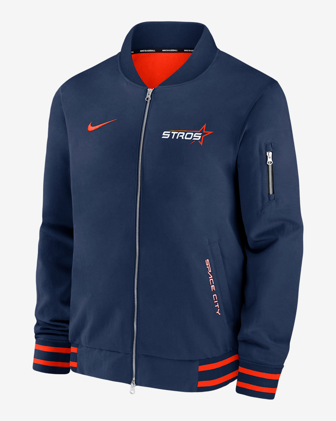 Houston Astros Authentic Collection City Connect Men's Nike MLB Full-Zip Bomber Jacket - Navy