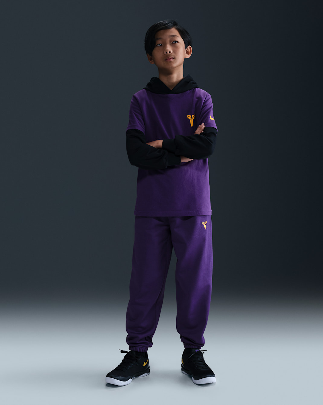 Kobe Older Kids' Therma-FIT Trousers - Court Purple/University Gold/University Gold
