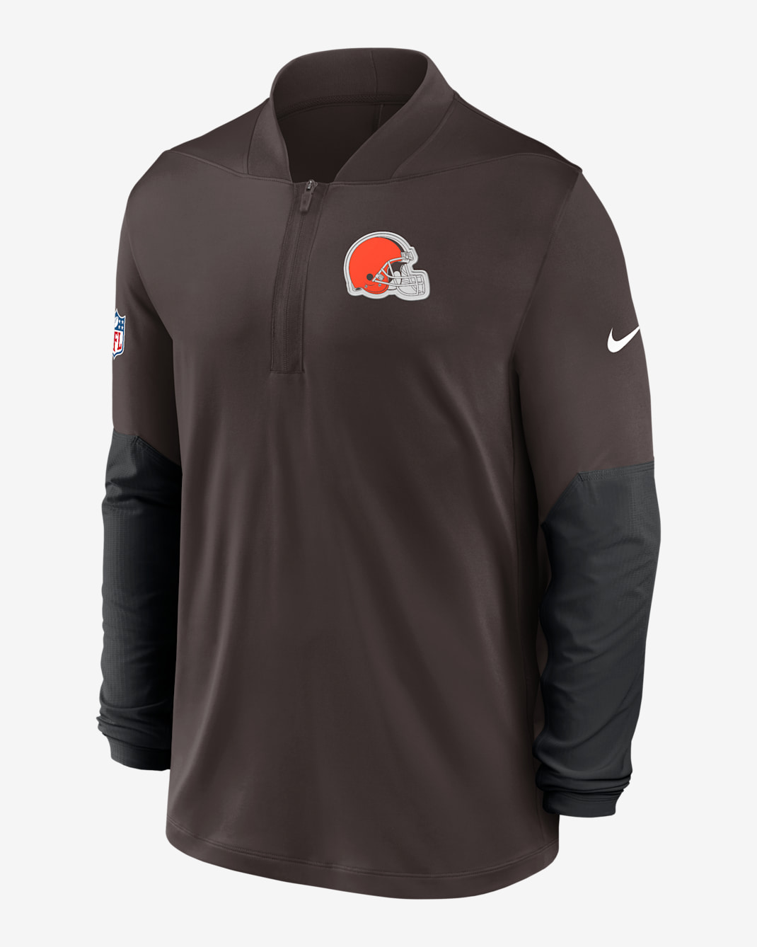 Cleveland Browns Feel The Pressure Men's Nike Dri-FIT NFL 1/2-Zip Top - Brown