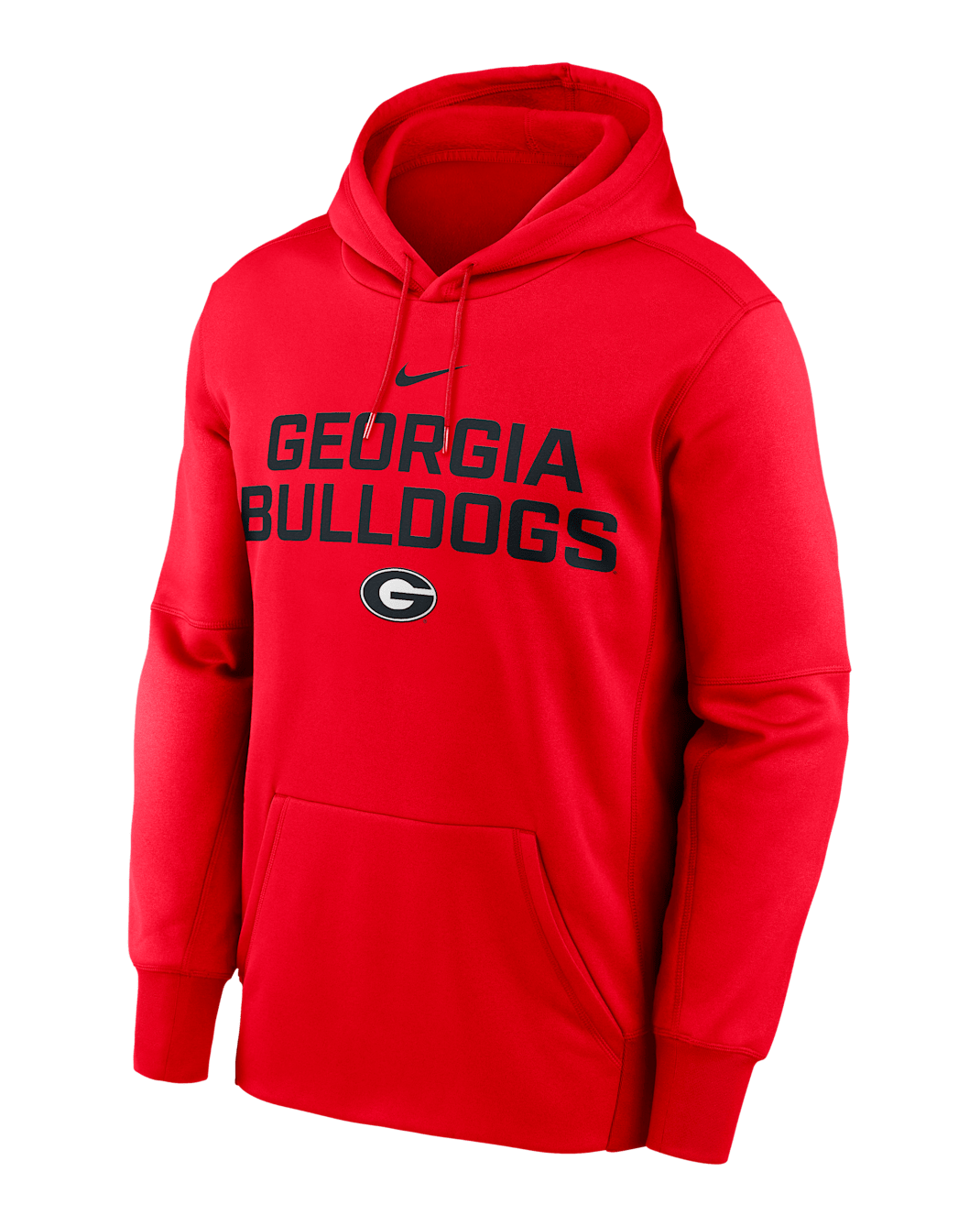 Georgia Team Stacked Men’s Nike Therma College Pullover Hoodie - Red