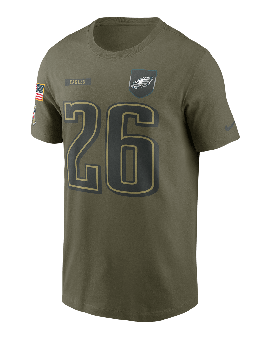 Playera Nike de la NFL para hombre Saquon Barkley Philadelphia Eagles Salute To Service - Oliva