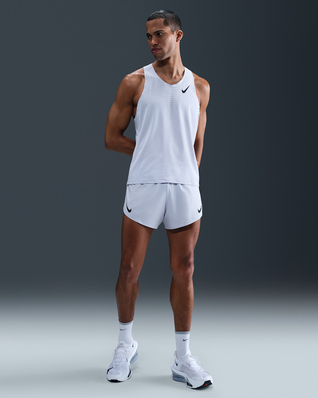 Nike AeroSwift Men's Dri-FIT ADV 4" Brief-Lined Running Shorts - Ghost/Black