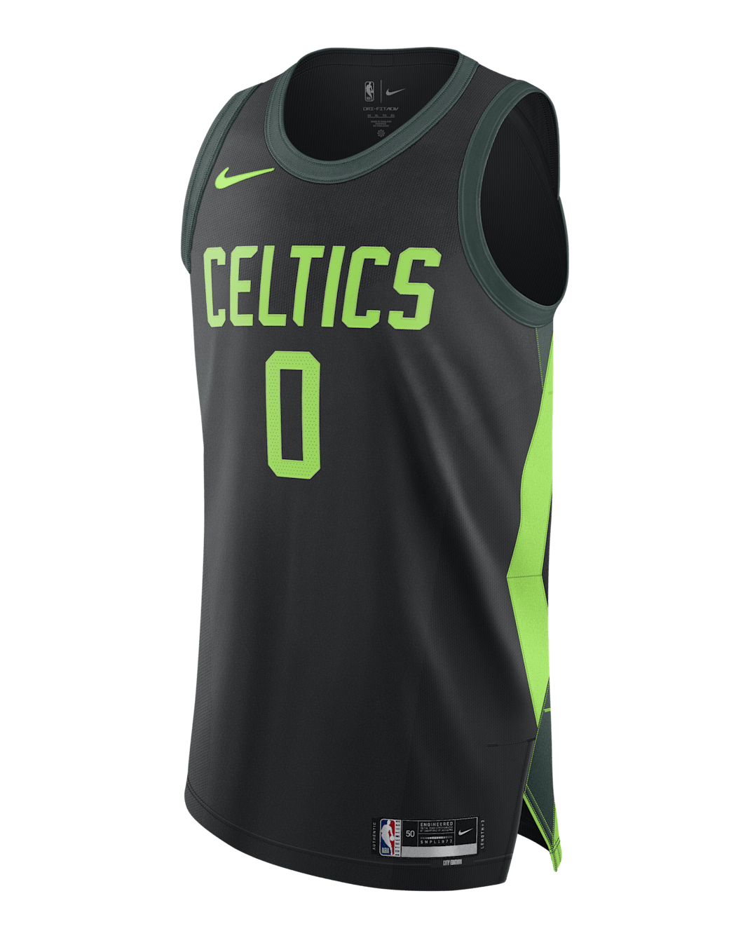 Jayson Tatum Boston Celtics 2024/25 City Edition Men's Nike Dri-FIT ADV NBA Authentic Jersey - Black/Action Green/Pro Green