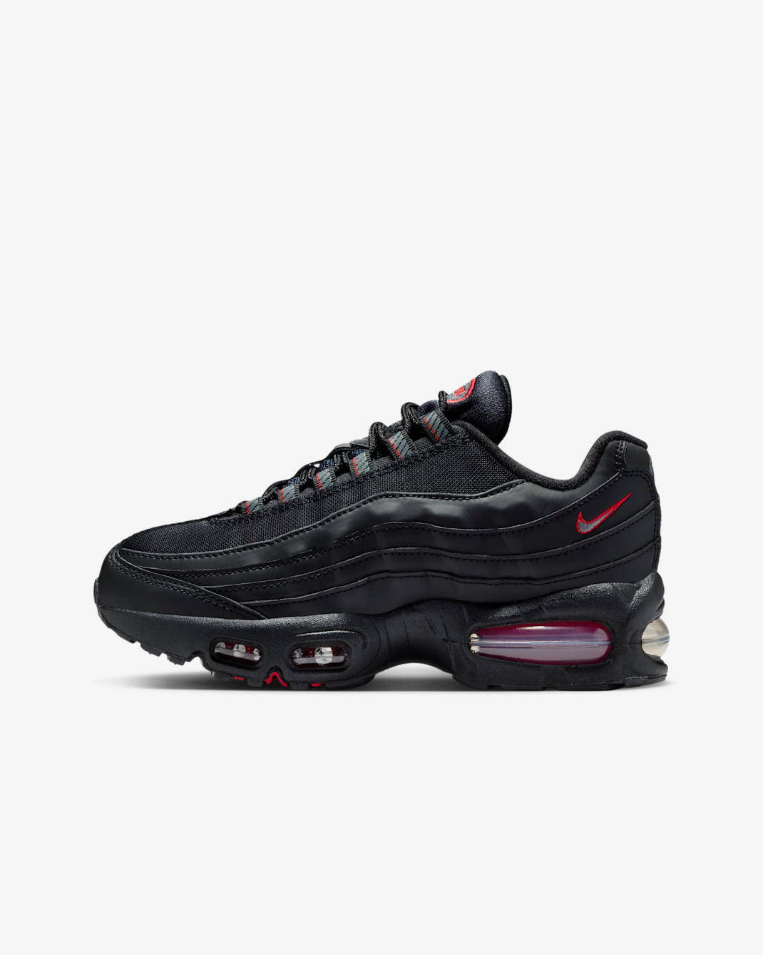 Nike Air Max 95 Older Kids' Shoes - Black/University Red/White/Smoke Grey