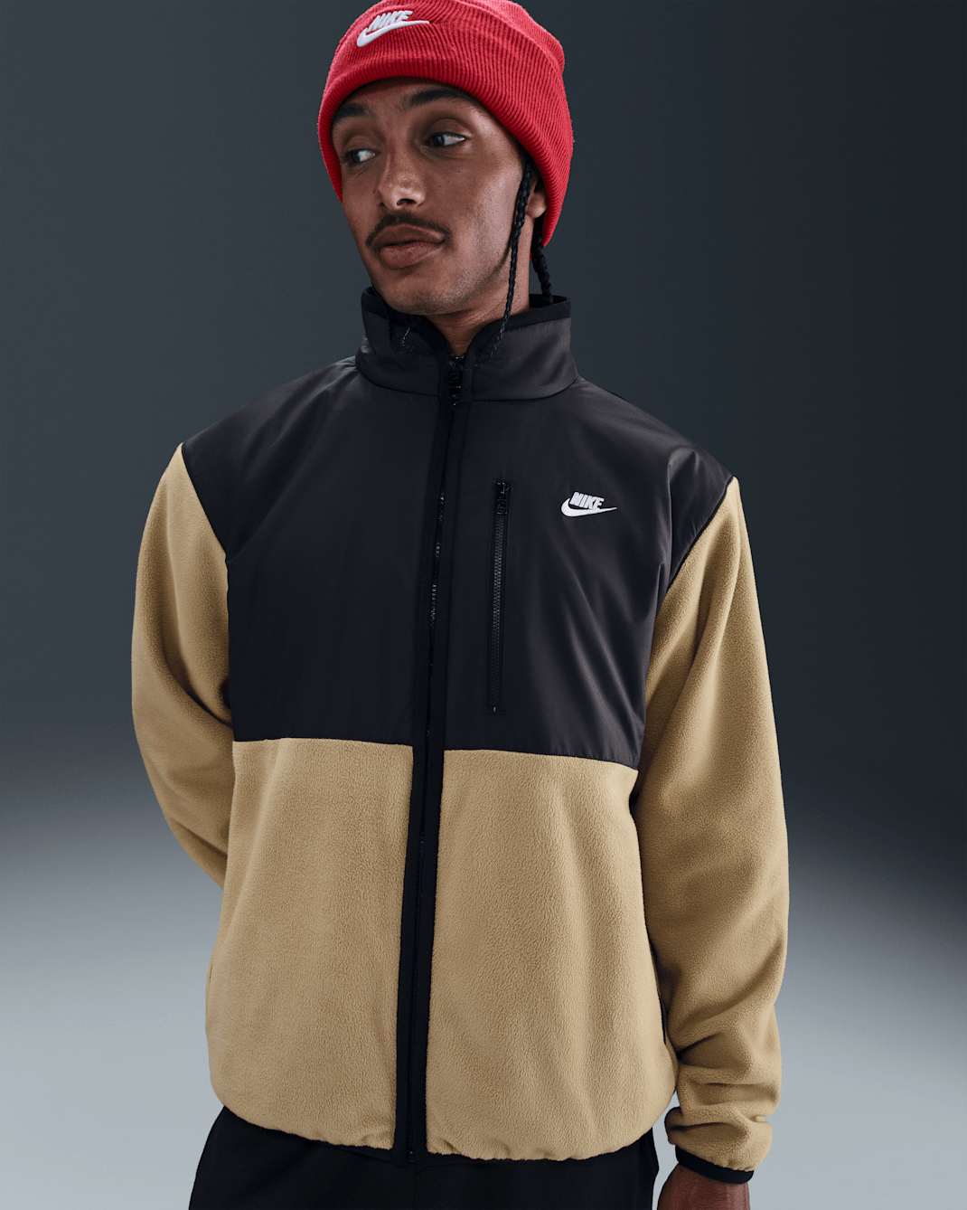 Nike Sportswear Club Jaqueta amb cremallera completa per a l'hivern - Home - Parachute Beige/Negre/Blanc