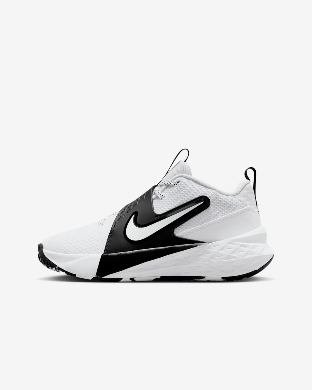 Nike Team Hustle D 12 大童籃球鞋 - 白色/黑色/白色