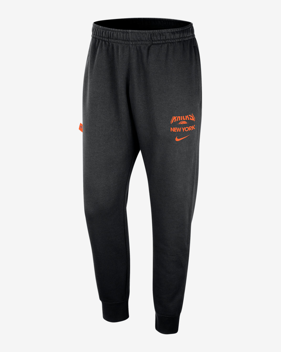 New York Knicks Club Courtside Men's Nike NBA Joggers - Black/Brilliant Orange