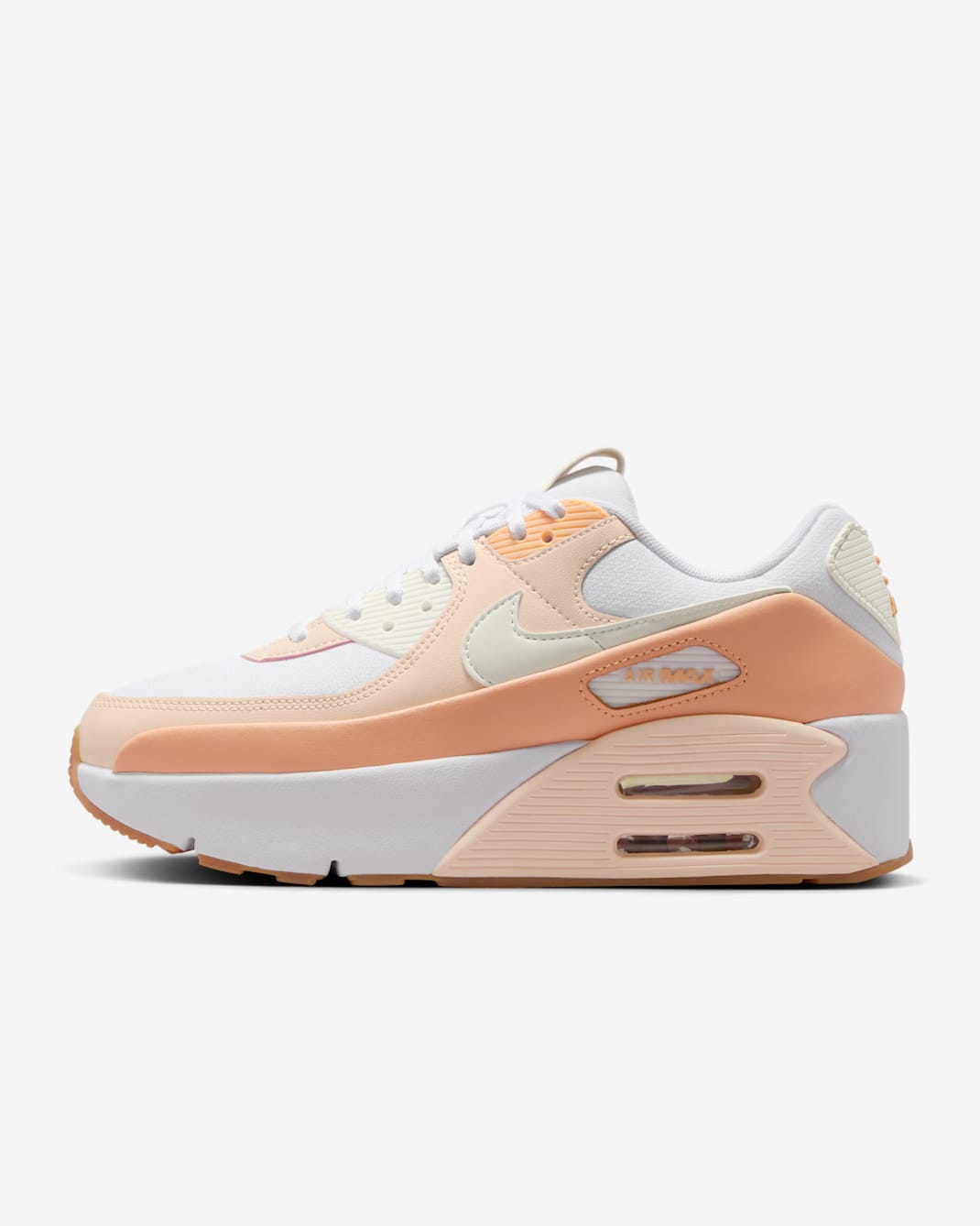Tenis para mujer Nike Air Max 90 LV8 - Blanco/Naranja ligero/Tiza naranja/Vela