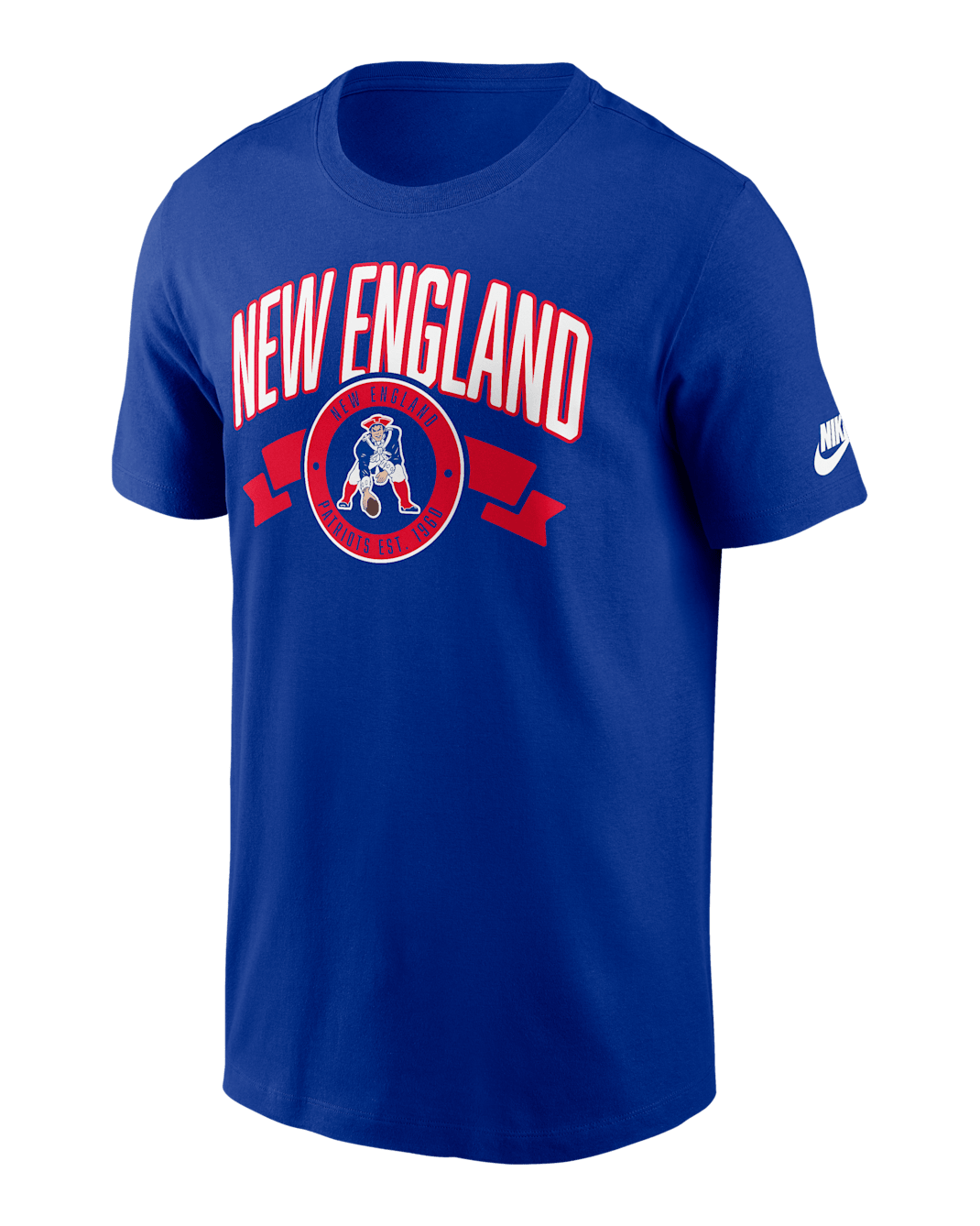 New England Patriots Rewind Front And Back Hit Essential Men's Nike NFL T-Shirt - Royal